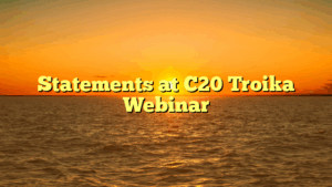 Statements at C20 Troika Webinar